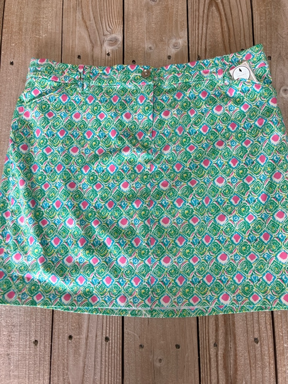 Charter Club Green and Pink Printed Mini Skort